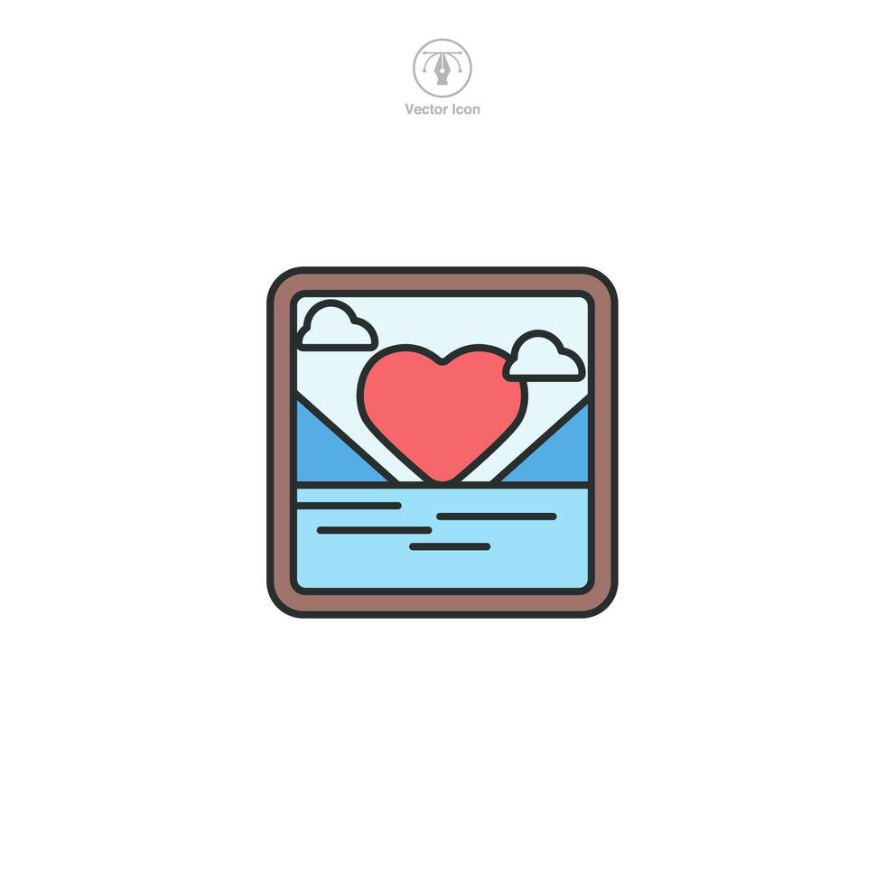 Photo Frame Heart Icon symbol illustration isolated on white background vector