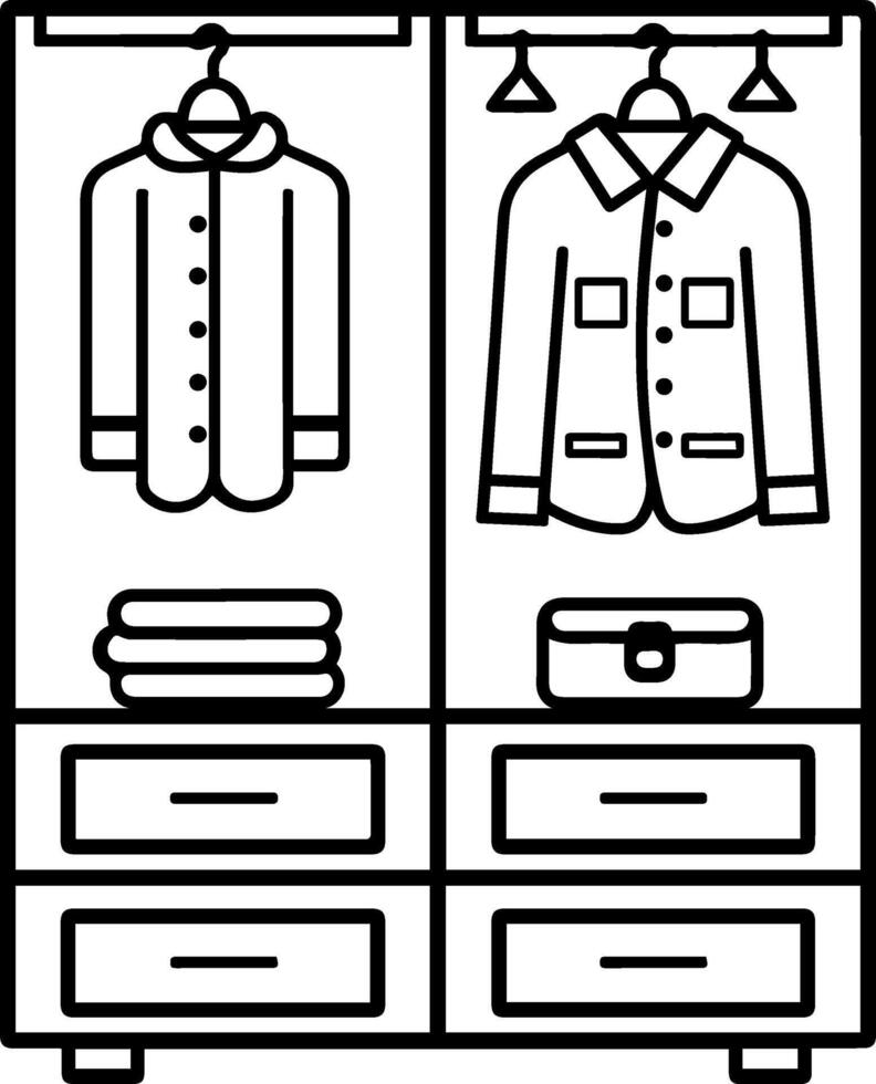 Closet black line icon style illustration vector