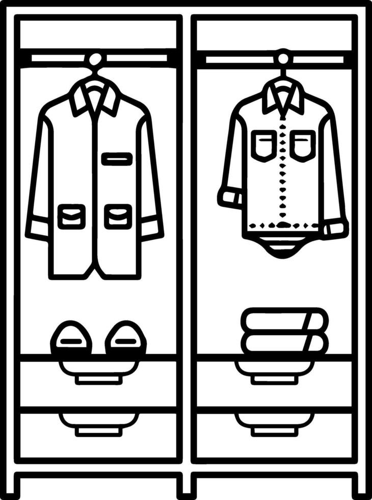 Closet black line icon style illustration vector