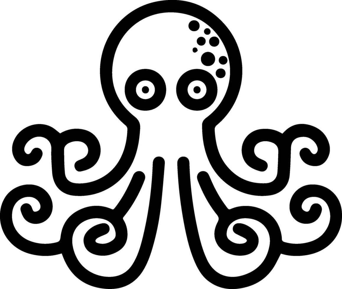 Octopus cute icon line style vector