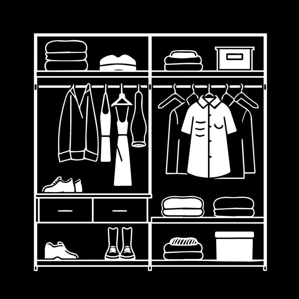 Closet black line icon style illustration vector