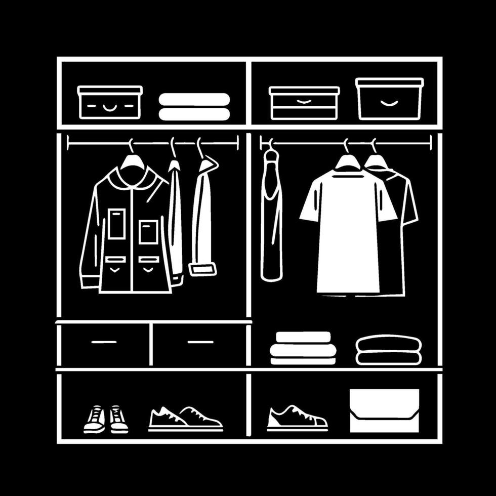 Closet black line icon style illustration vector