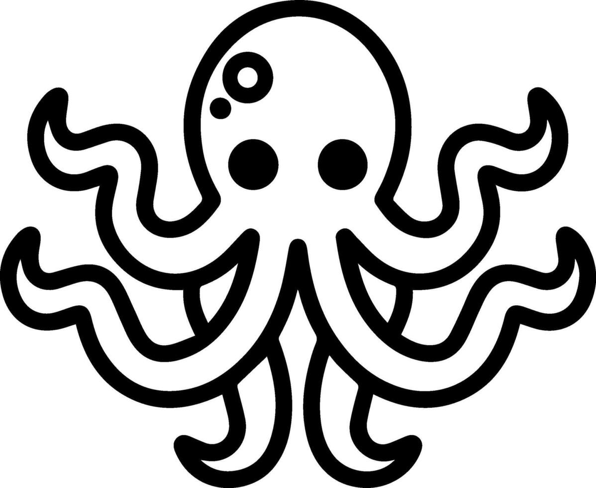 Octopus cute icon line style vector