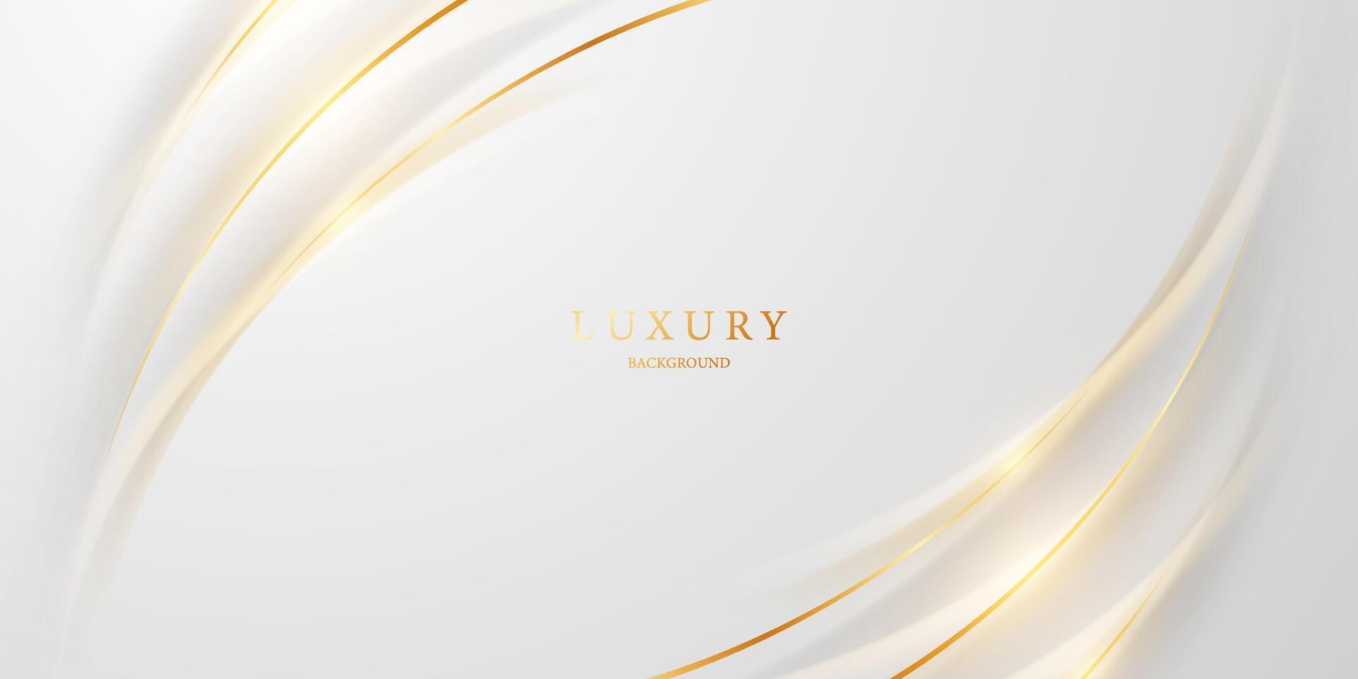 white abstract background with luxury golden lines illustration vector