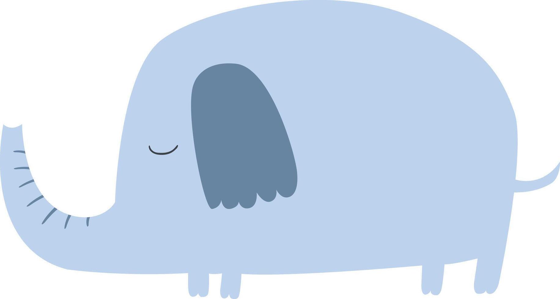 Elephant pattern blue isolated vector