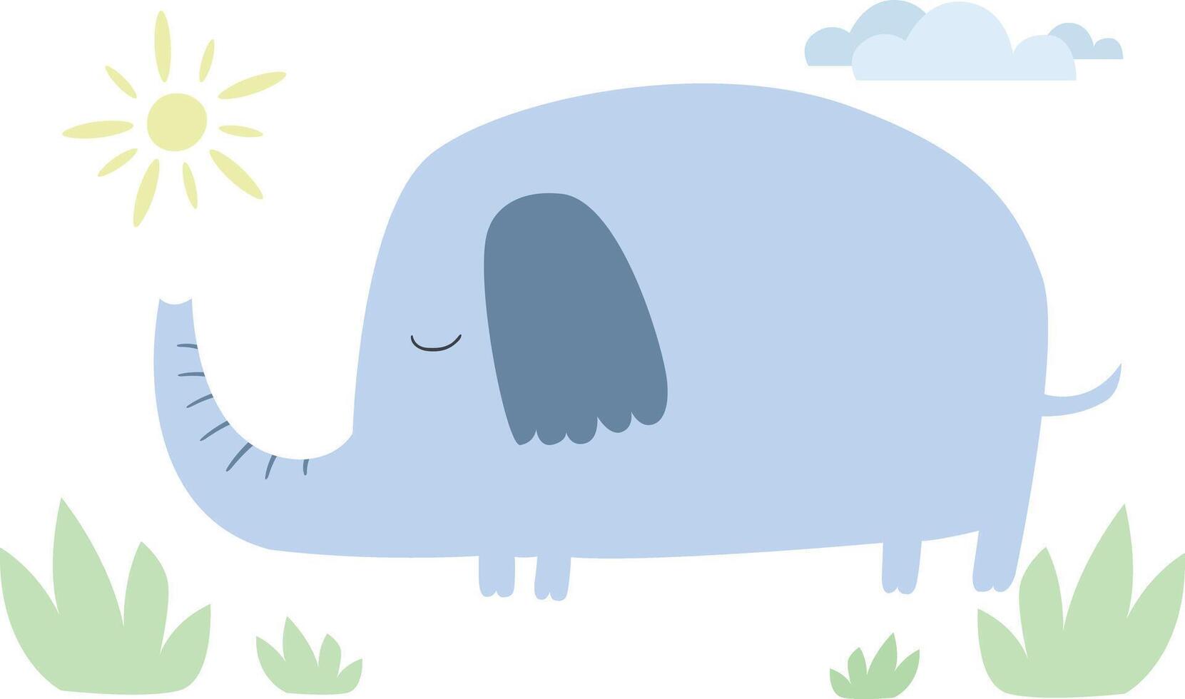 Elephant pattern blue and pink isolated vector