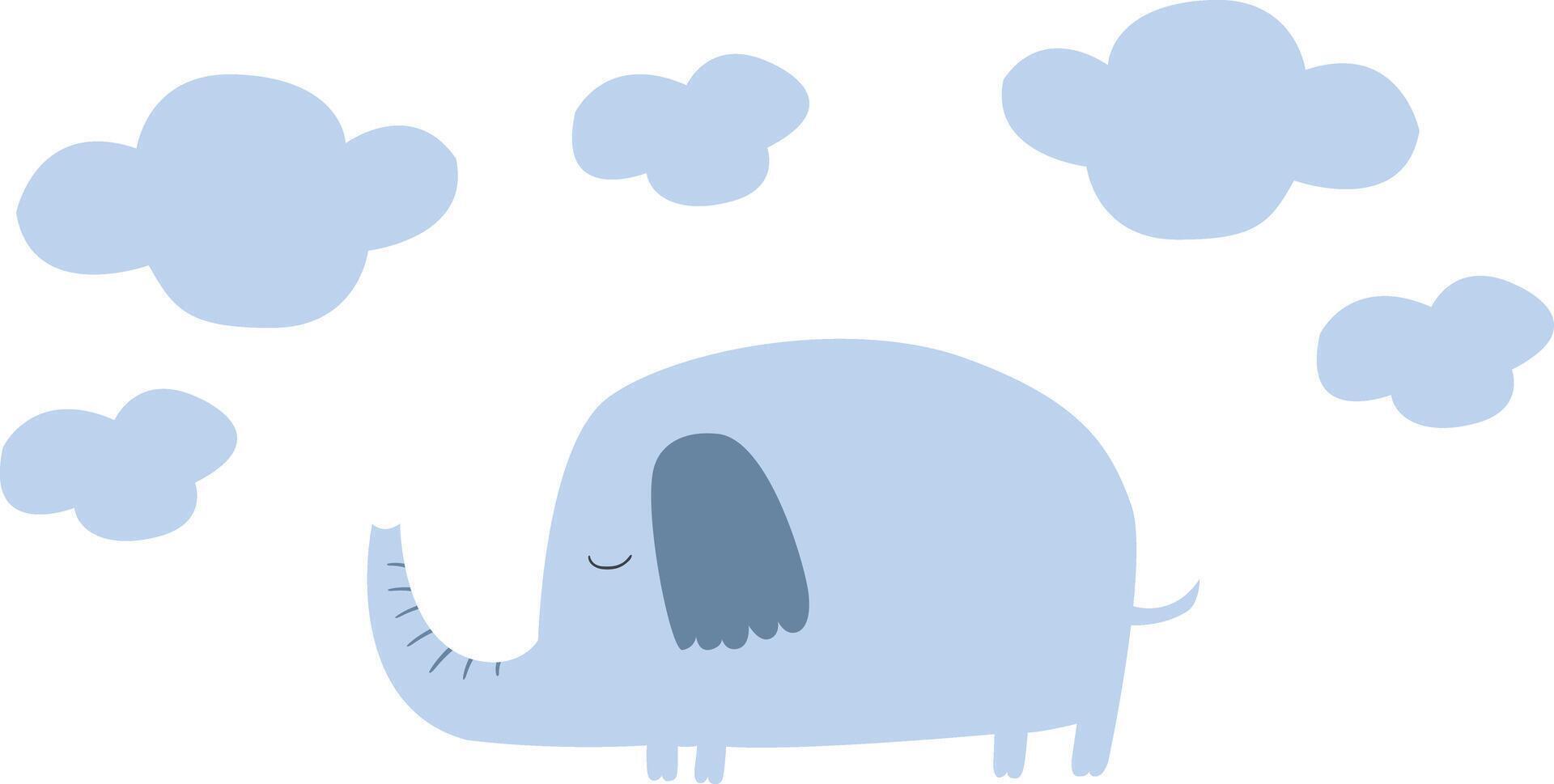 Elephant pattern blue and pink isolated vector