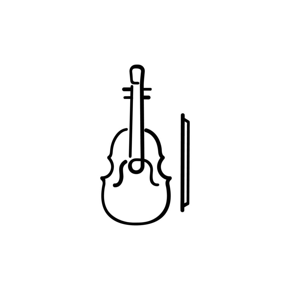 Violin Line Style Icon Design vector
