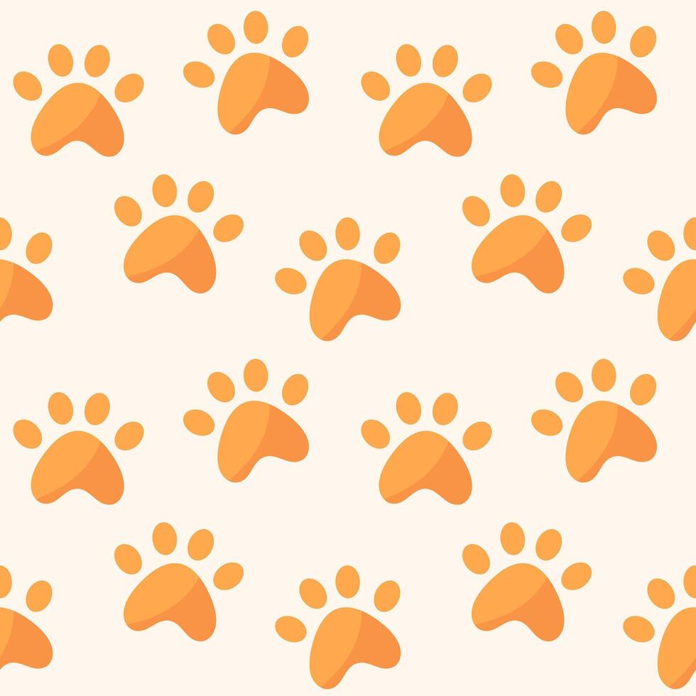 Dog paw prints background. Seamless pattern on a light background vector