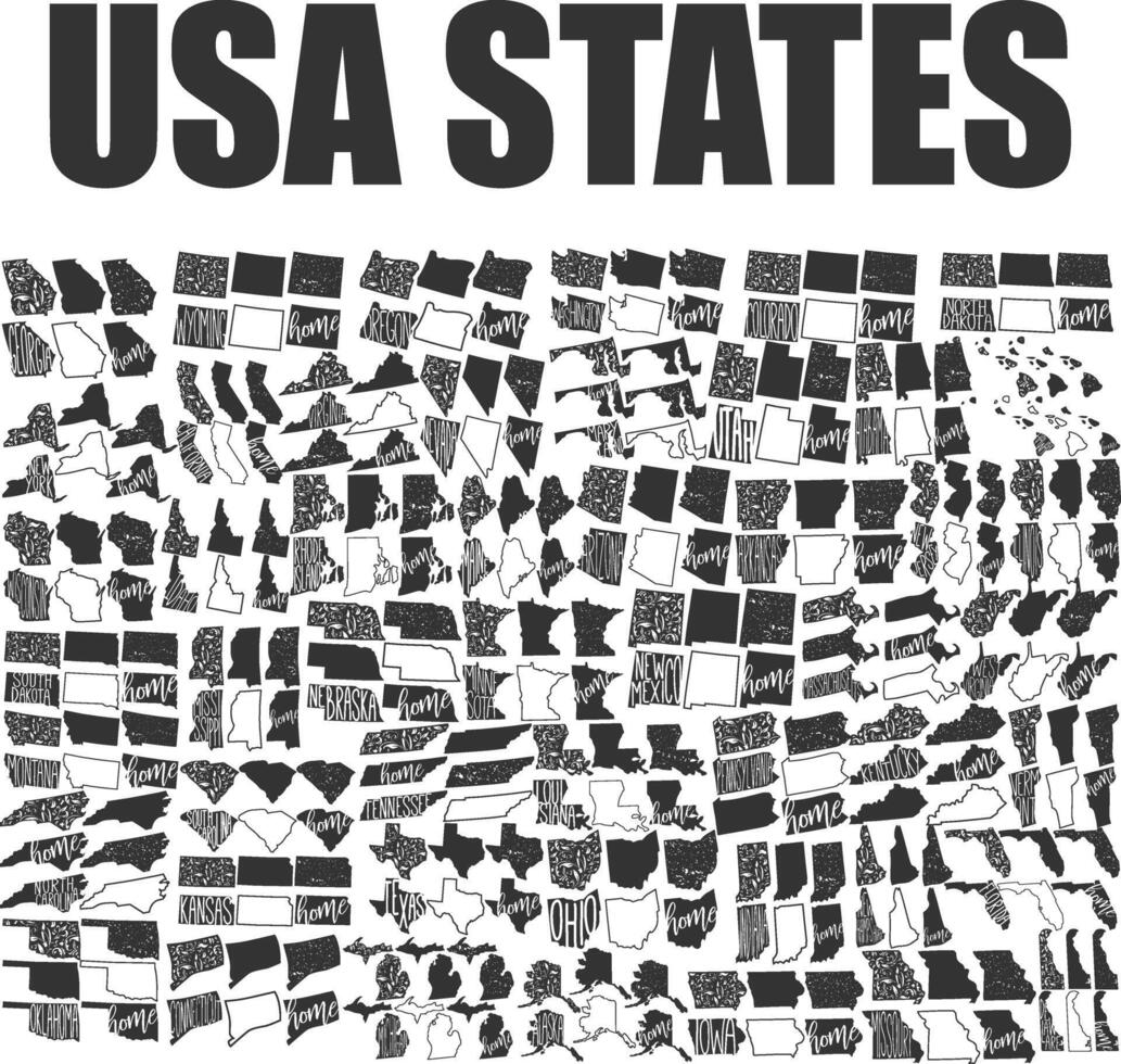 USA States Designs Bundle vector