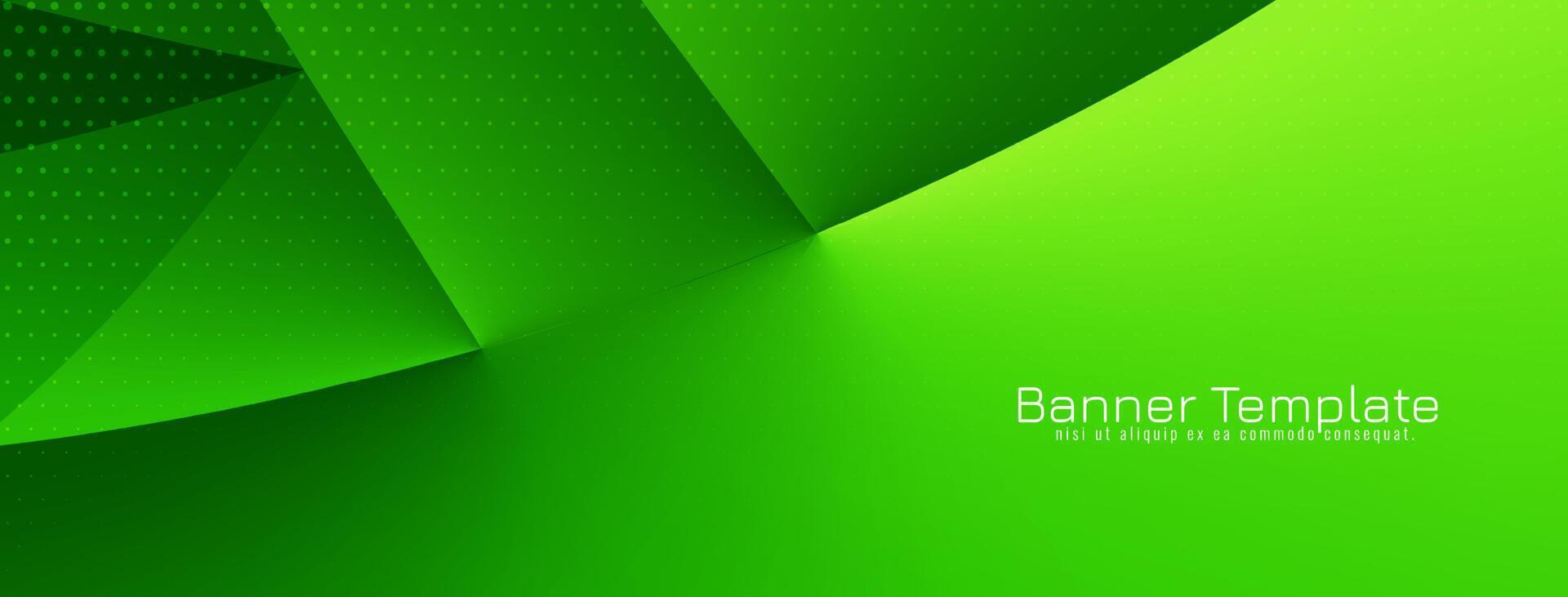 Decorative elegant wave style green color banner design vector