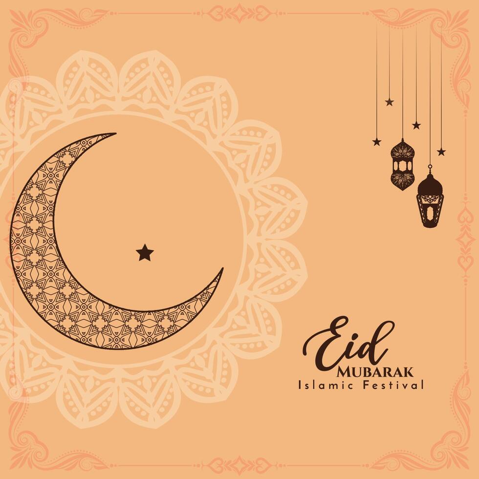 Eid Mubarak religious muslim festival decorative background design vector