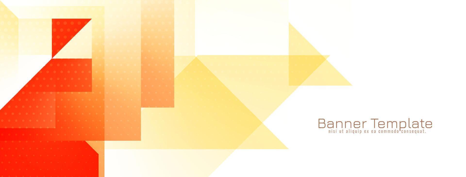 Abstract yellow and red decorative geometric corporate banner vector