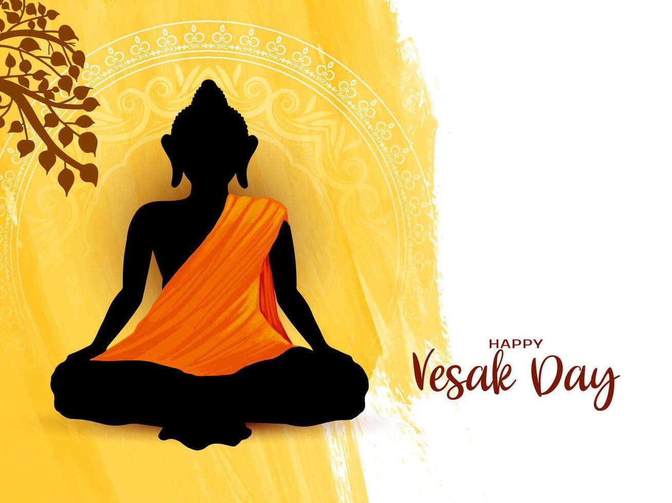Happy Buddha purnima or Vesak day festival greeting card vector