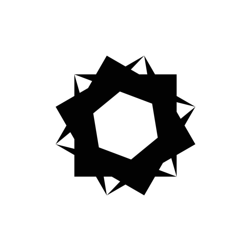 Striking hexagonal star in art, displaying geometric precision and symmetry. Ideal for projects seeking balance and aesthetic charm. vector
