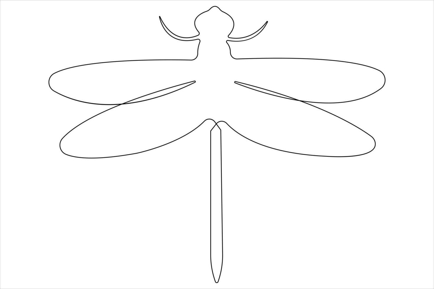 Dragonfly continuous one line art drawing of outline illustration vector