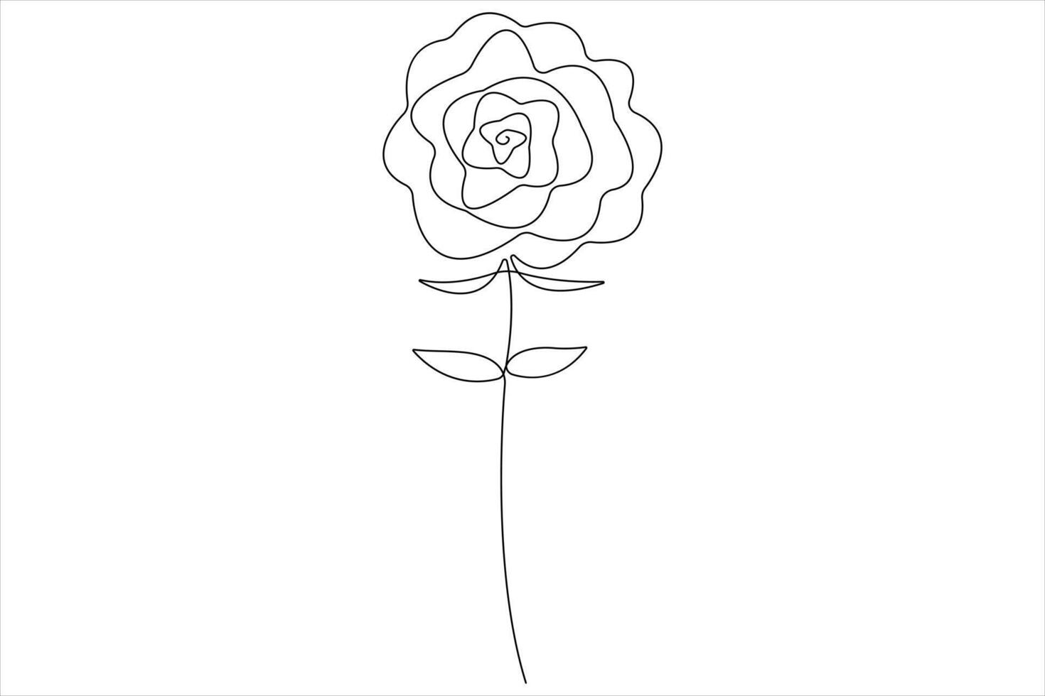 Rose flower continuous one line art drawing of outline illustration Rose day, valentine day concept vector