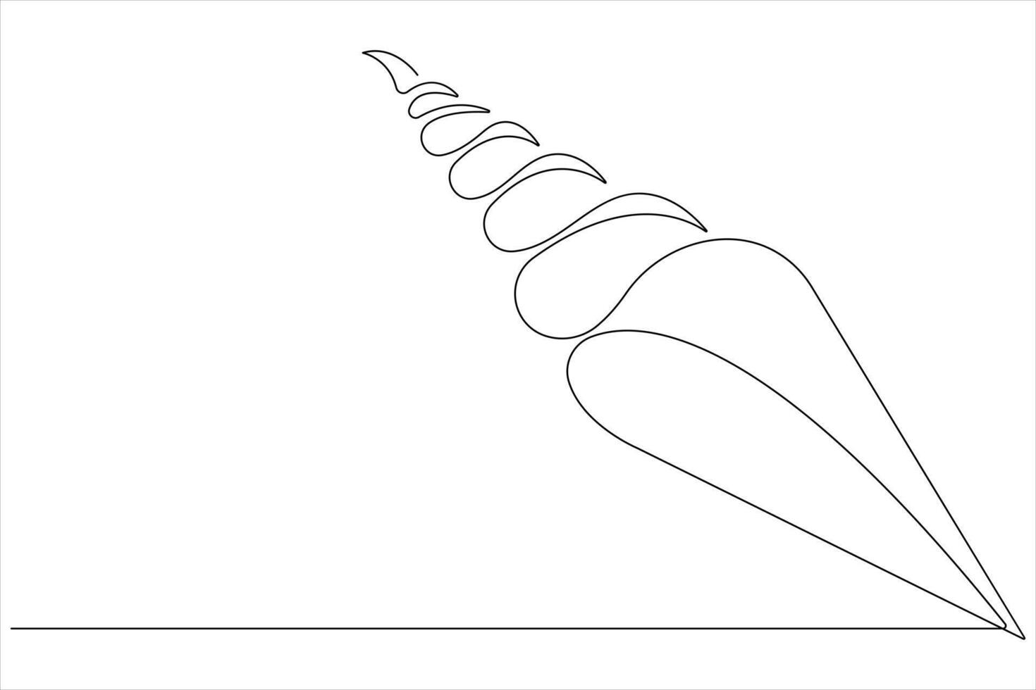 Continuous one line art drawing of delicious and cool fresh ice cream, minimalism design outline vector