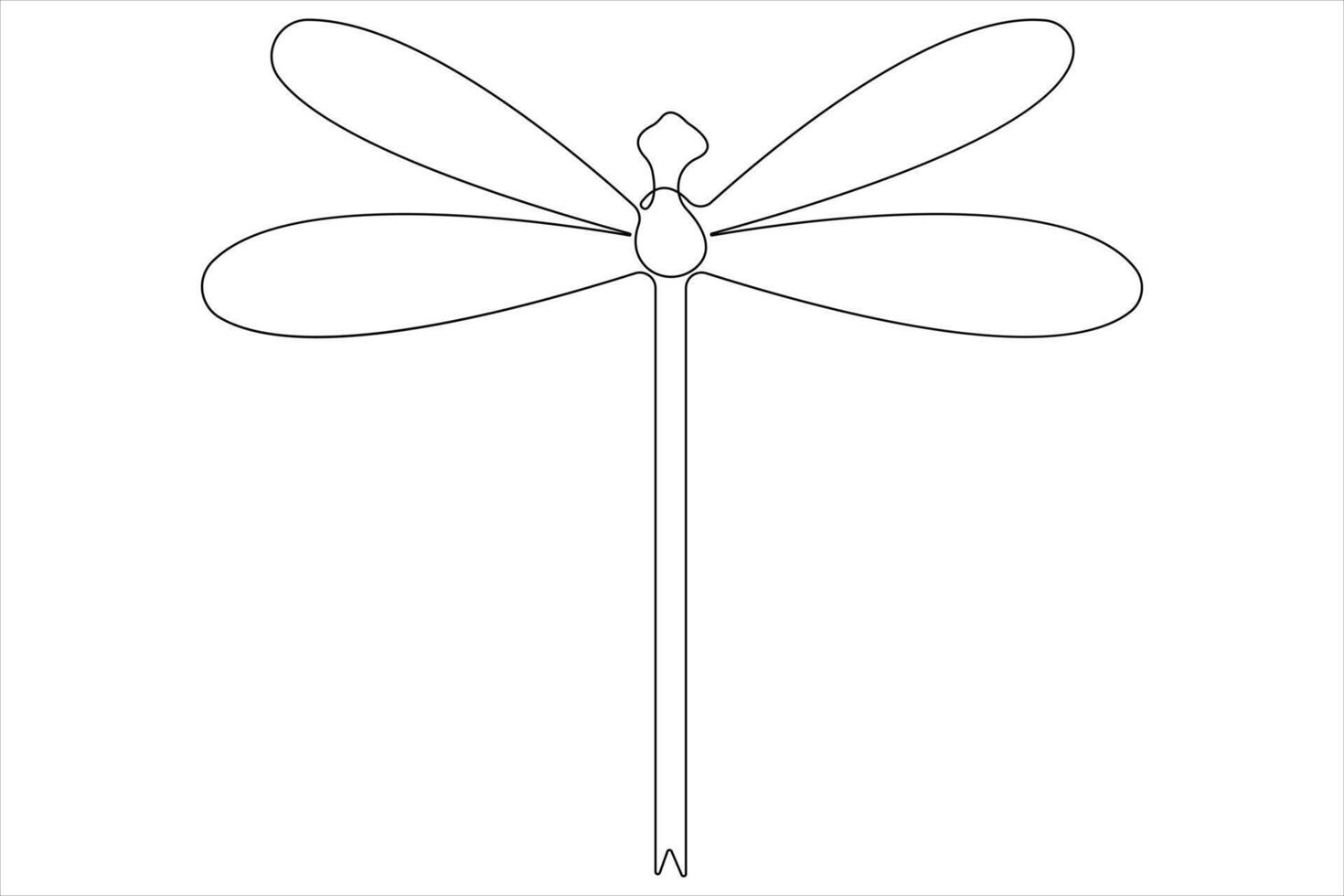 Dragonfly continuous one line art drawing of outline illustration vector