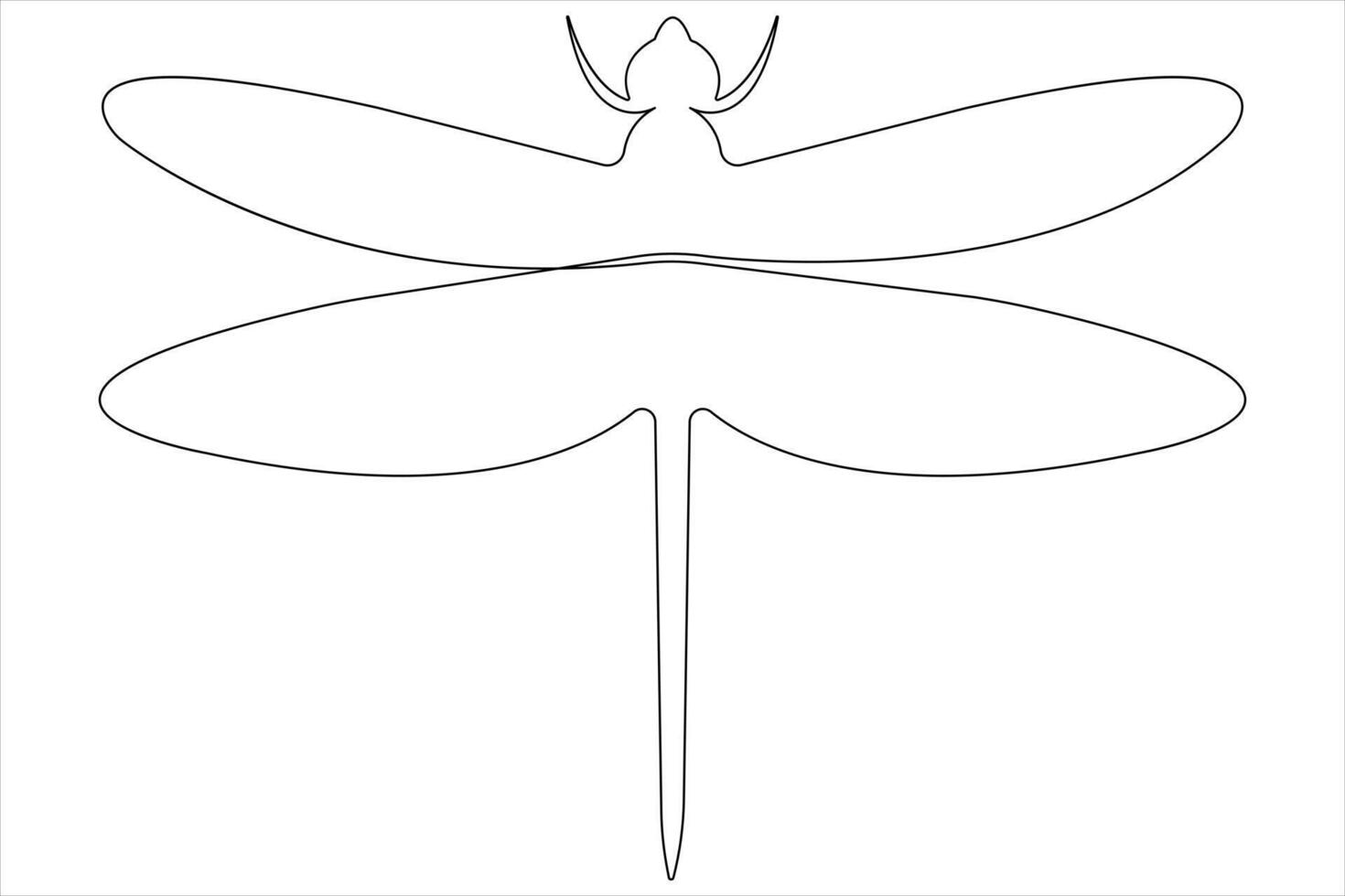 Dragonfly continuous one line art drawing of outline illustration vector