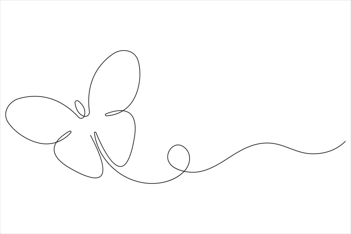 Continuous one line art drawing of butterfly design minimalism outline art illustration vector