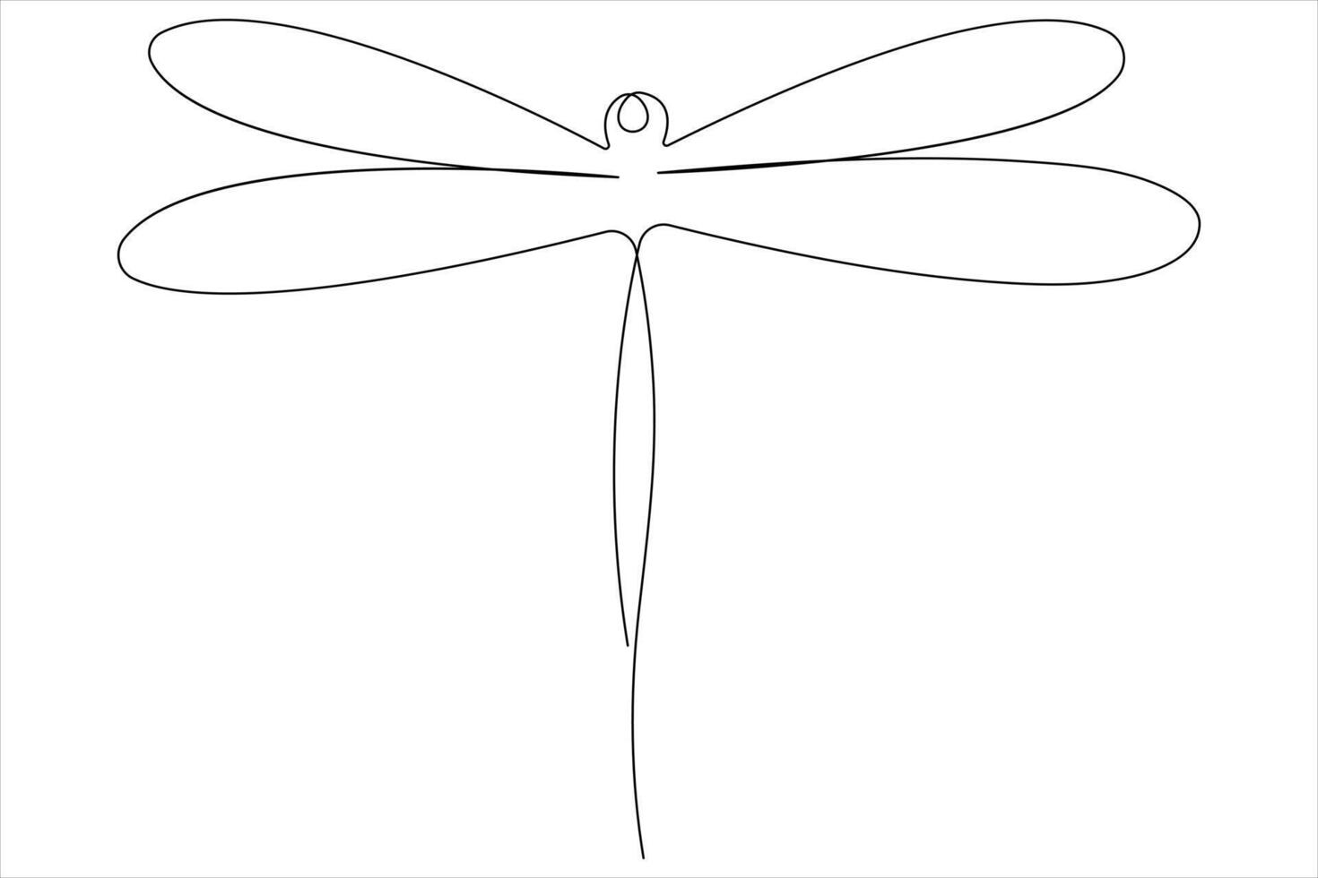 Dragonfly continuous one line art drawing of outline illustration vector