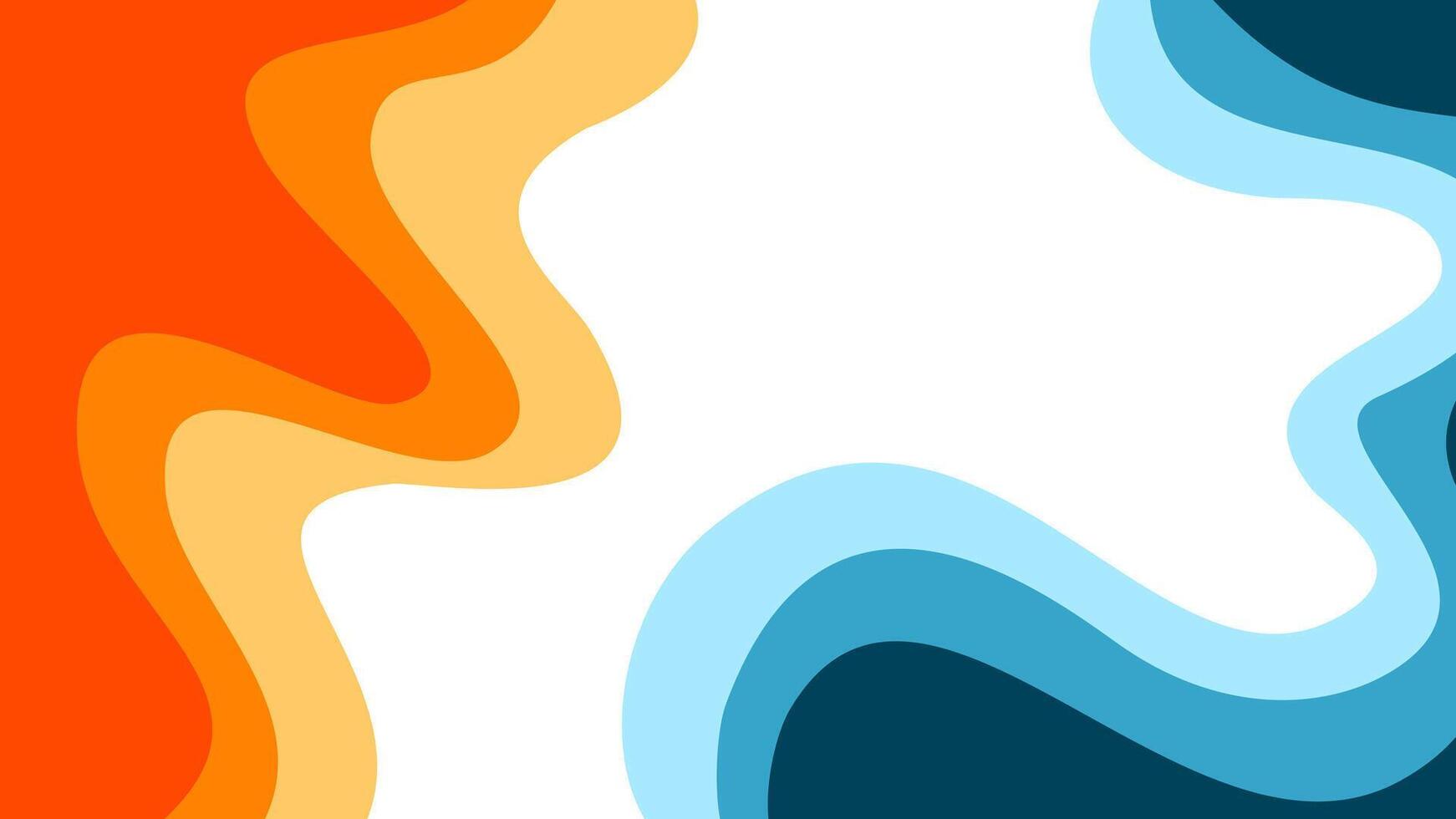 Abstract wavy Background. blue and orange background. abstract blue color wallpaper for desktop. Abstract curvy orange background. vector