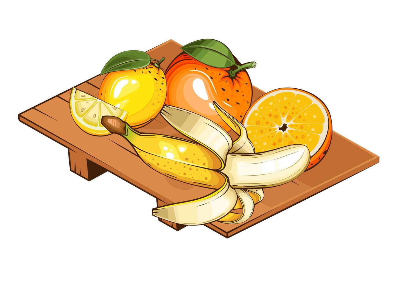 Plate with Fruits. Plate of fruits illustration. Organic design concept. Hand Drawn fruits collection. Fruit Plate Isolated. Farm products. vector