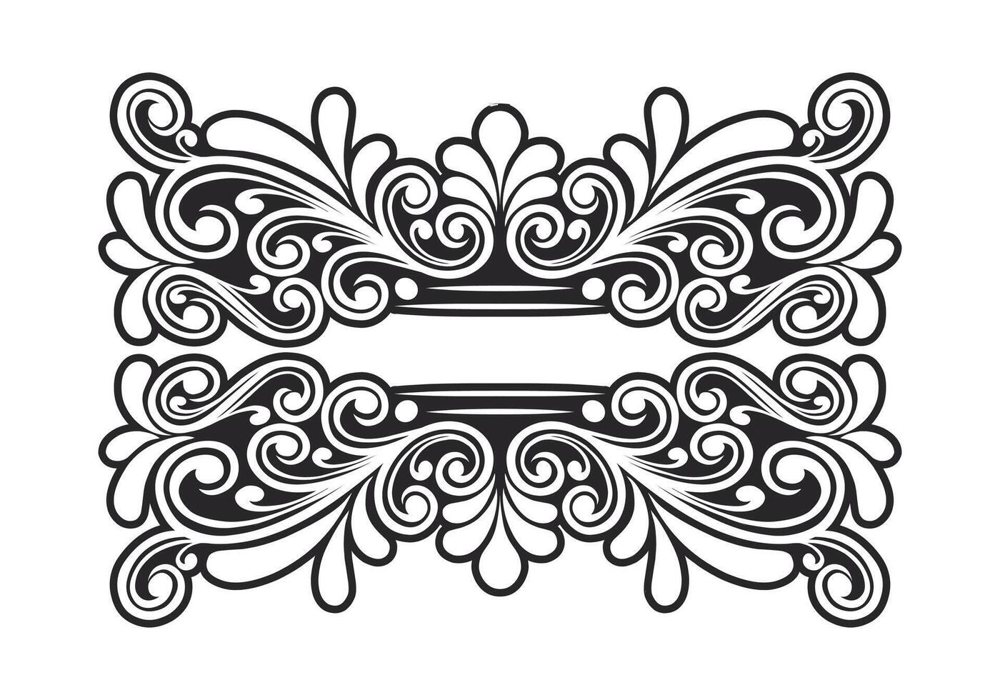 Ornament floral design element for frame, border, and wedding with vintage style vector