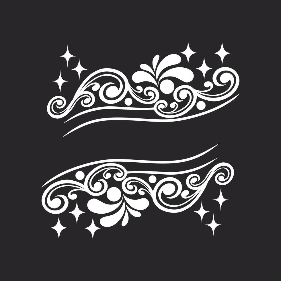 Ornament floral design element for frame, border, and wedding with vintage style vector