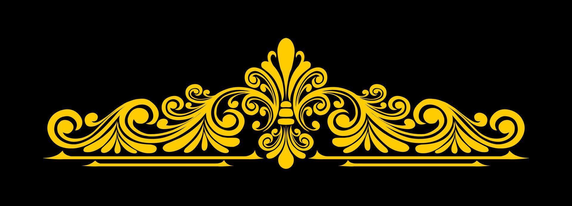 Vintage Baroque Victorian frame border monogram floral engraved scroll ornament vector
