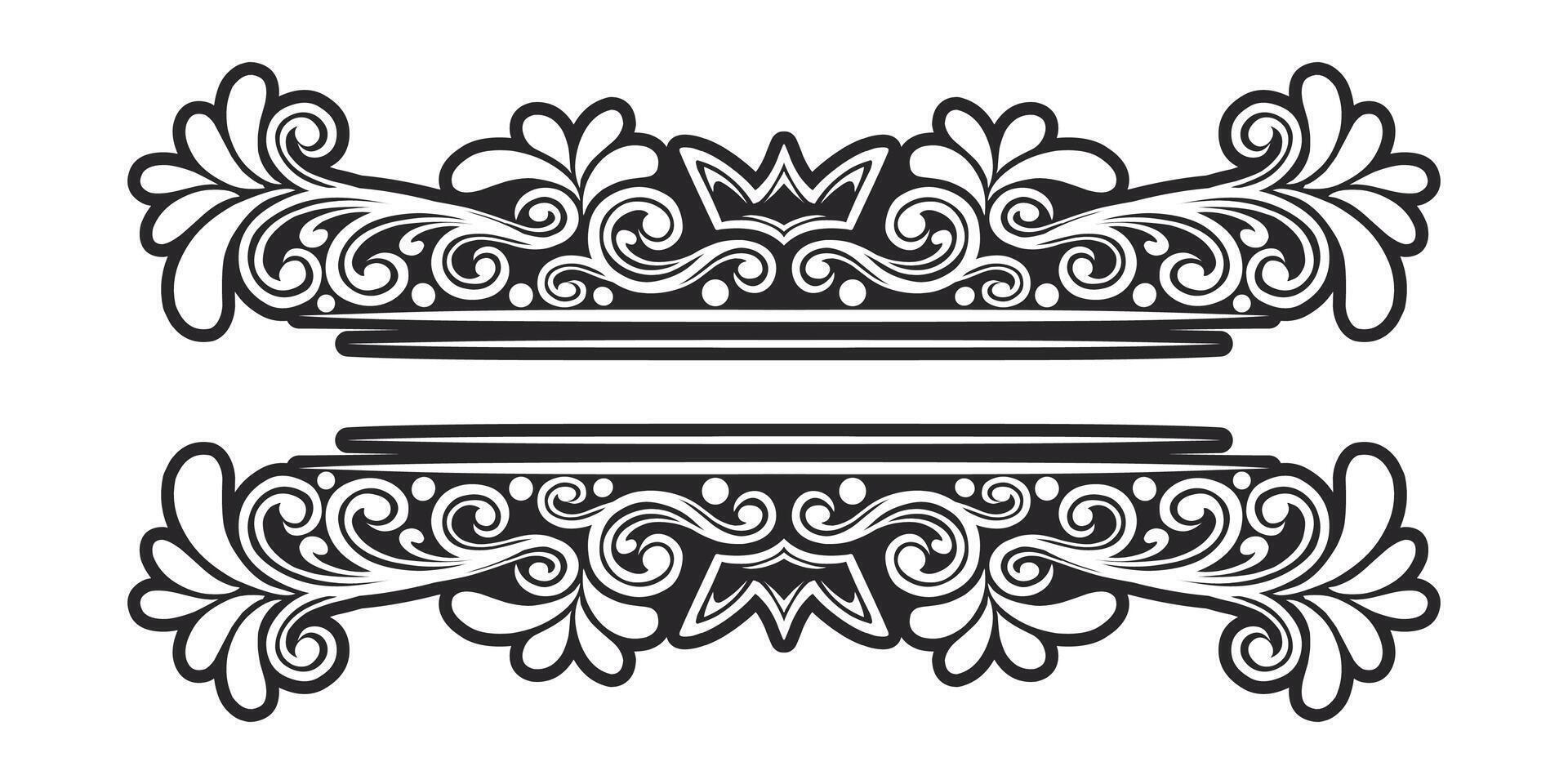 Ornament floral design element for frame, border, and wedding with vintage style vector