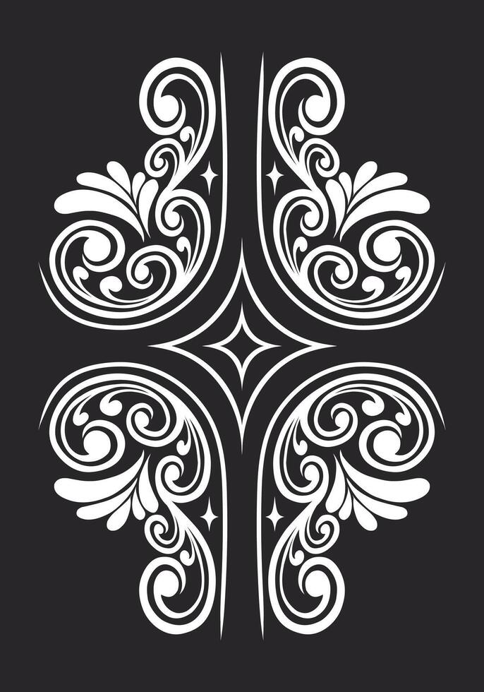 Ornament floral design element for frame, border, and wedding with vintage style vector