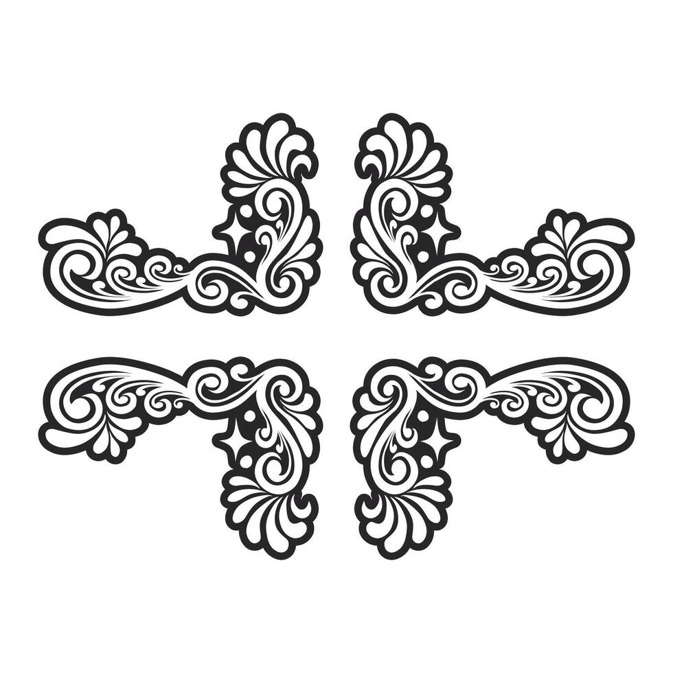 Ornament floral design element for frame, border, and wedding with vintage style vector