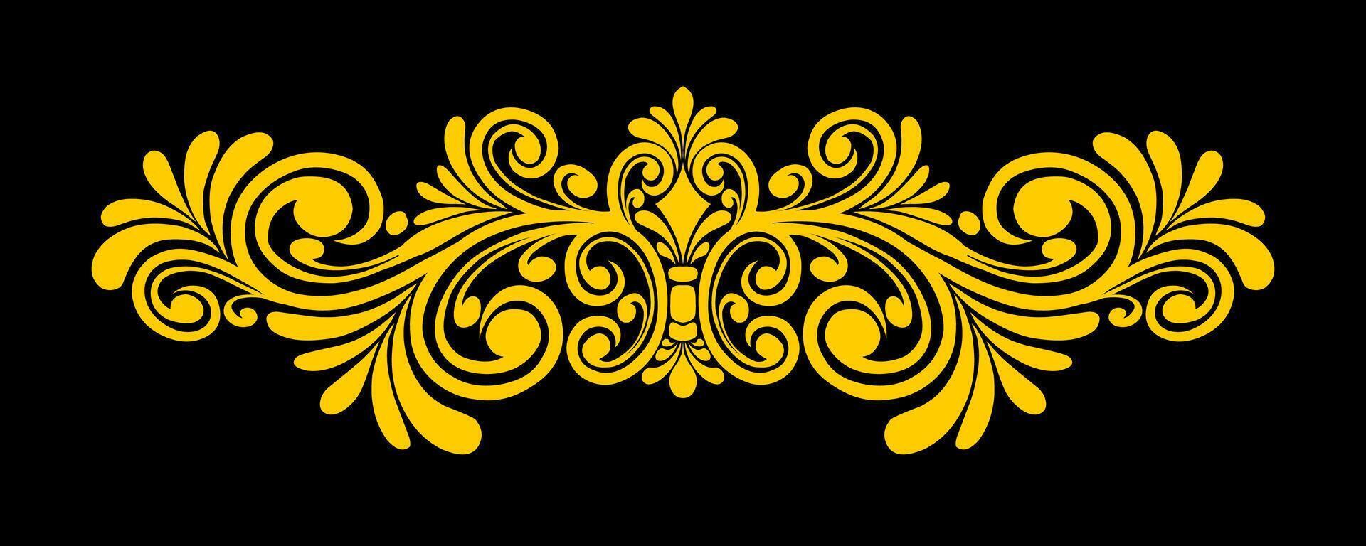 Vintage Baroque Victorian frame border monogram floral engraved scroll ornament vector