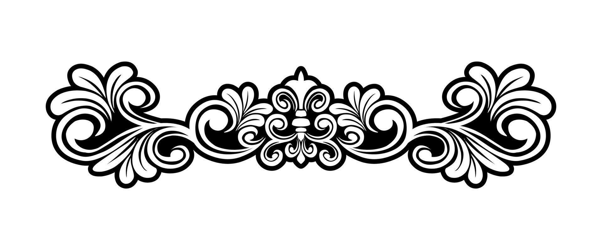Ornament floral design element for frame, border, and wedding with vintage style vector