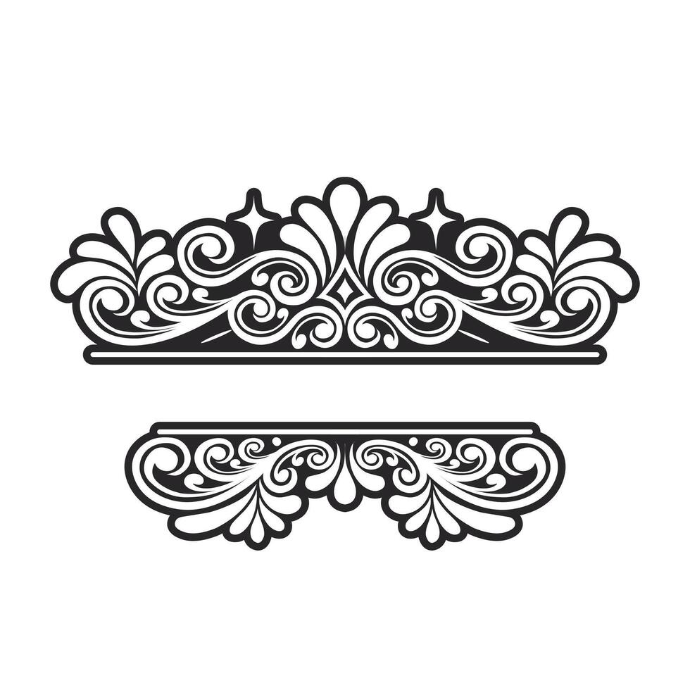 Ornament floral design element for frame, border, and wedding with vintage style vector