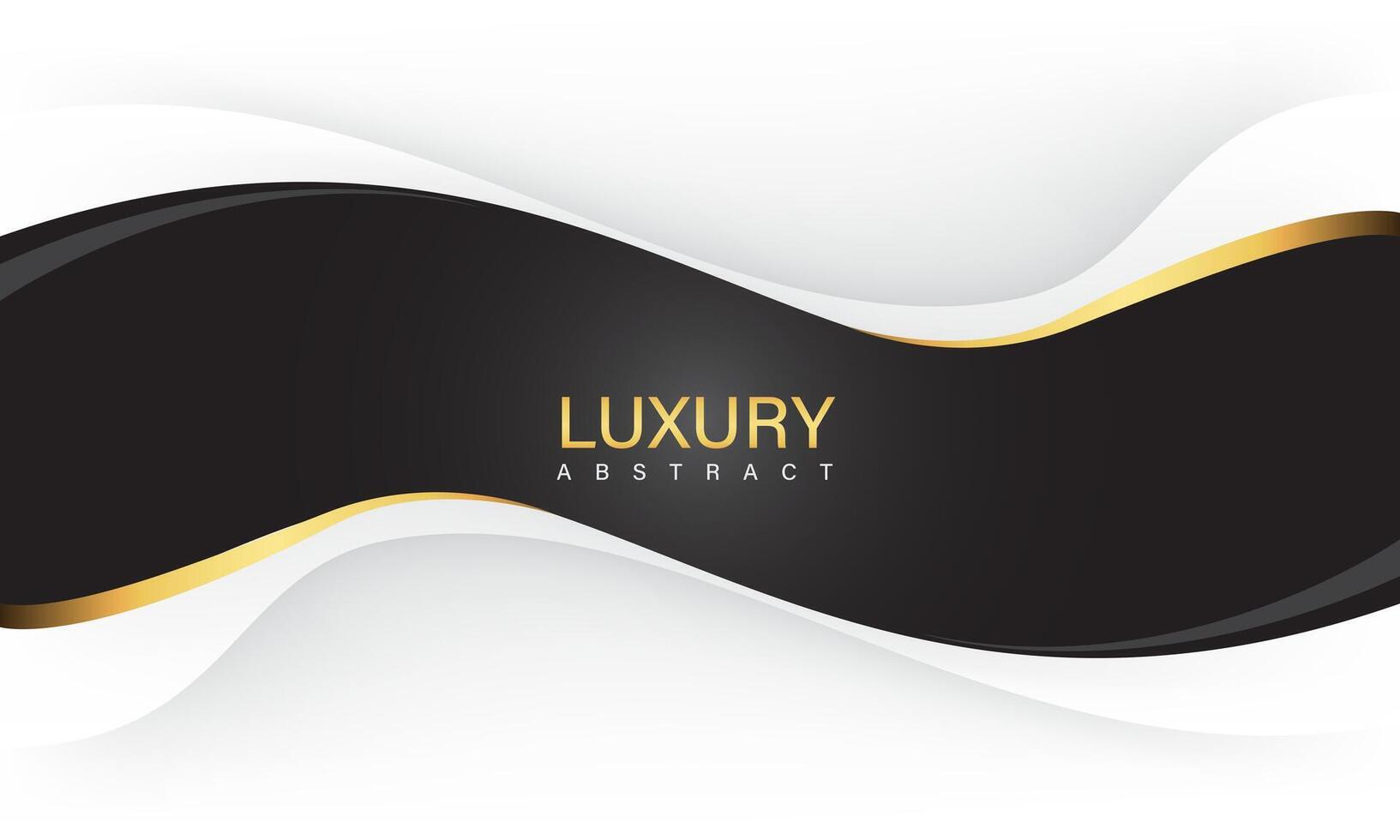 Abstract luxury black gold line banner curve on white grey shadow design modern creative elegance background vector