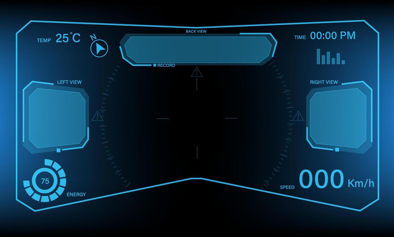 HUD sci-fi interface screen view design virtual reality futuristic technology display vector