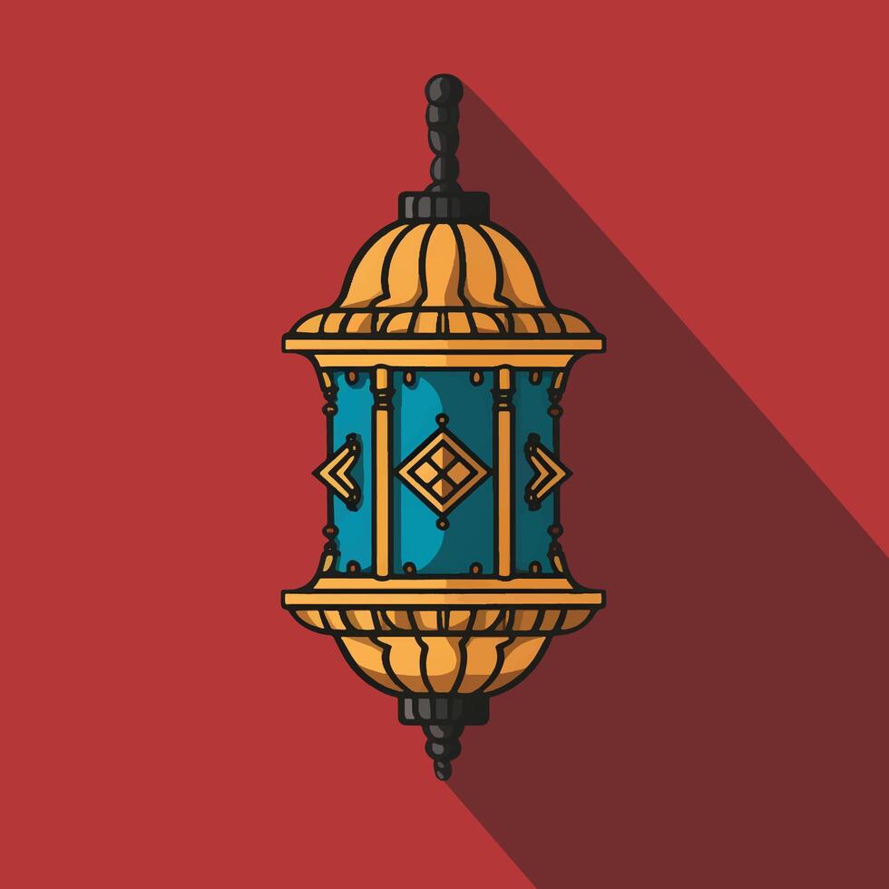 Islamic traditional lantern. Eid mubarak holiday illumination items. vector