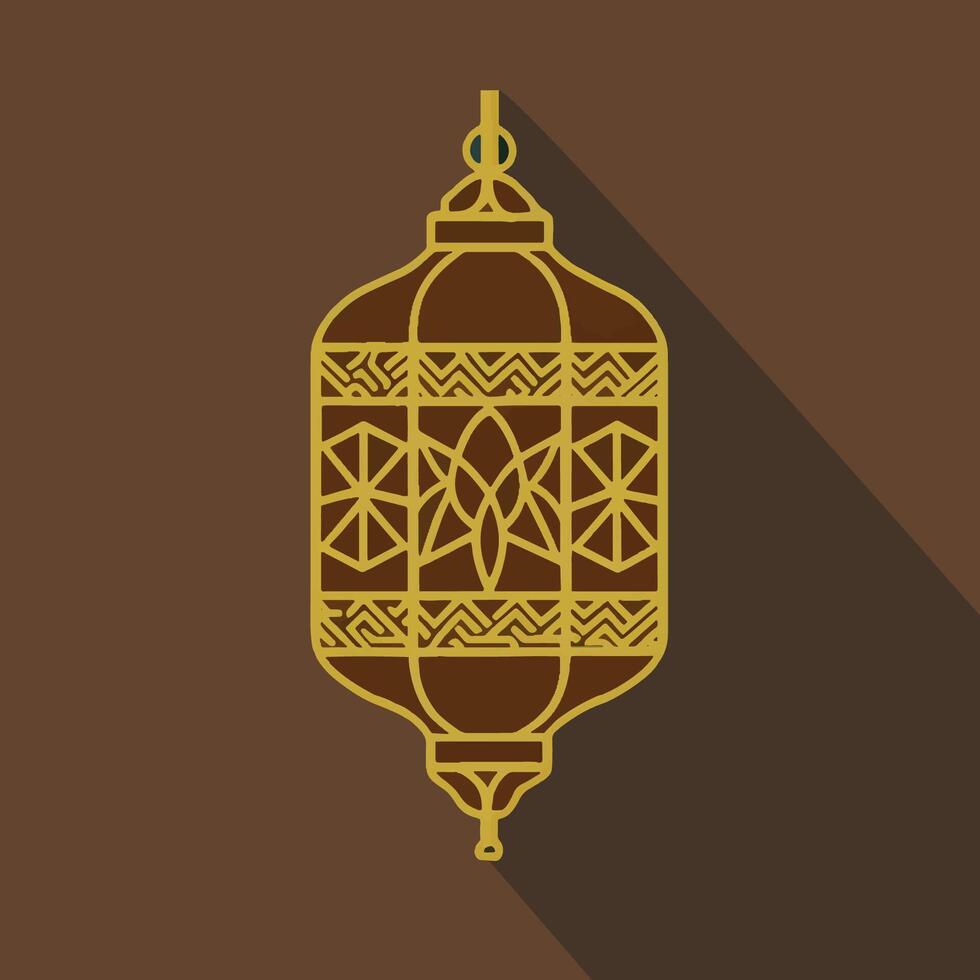 Islamic traditional lantern. Eid mubarak holiday illumination items. vector