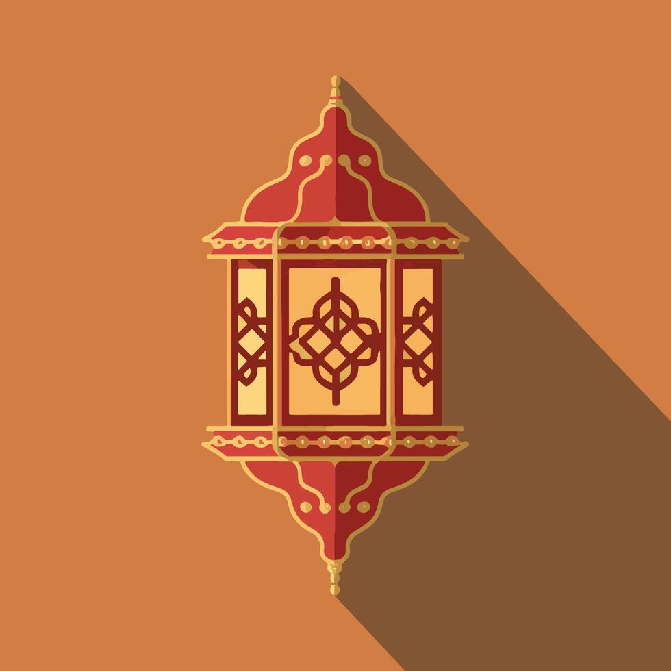 Islamic traditional lantern. Eid mubarak holiday illumination items. vector