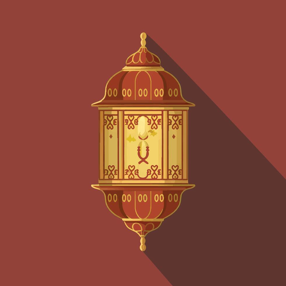 Islamic traditional lantern. Eid mubarak holiday illumination items. vector