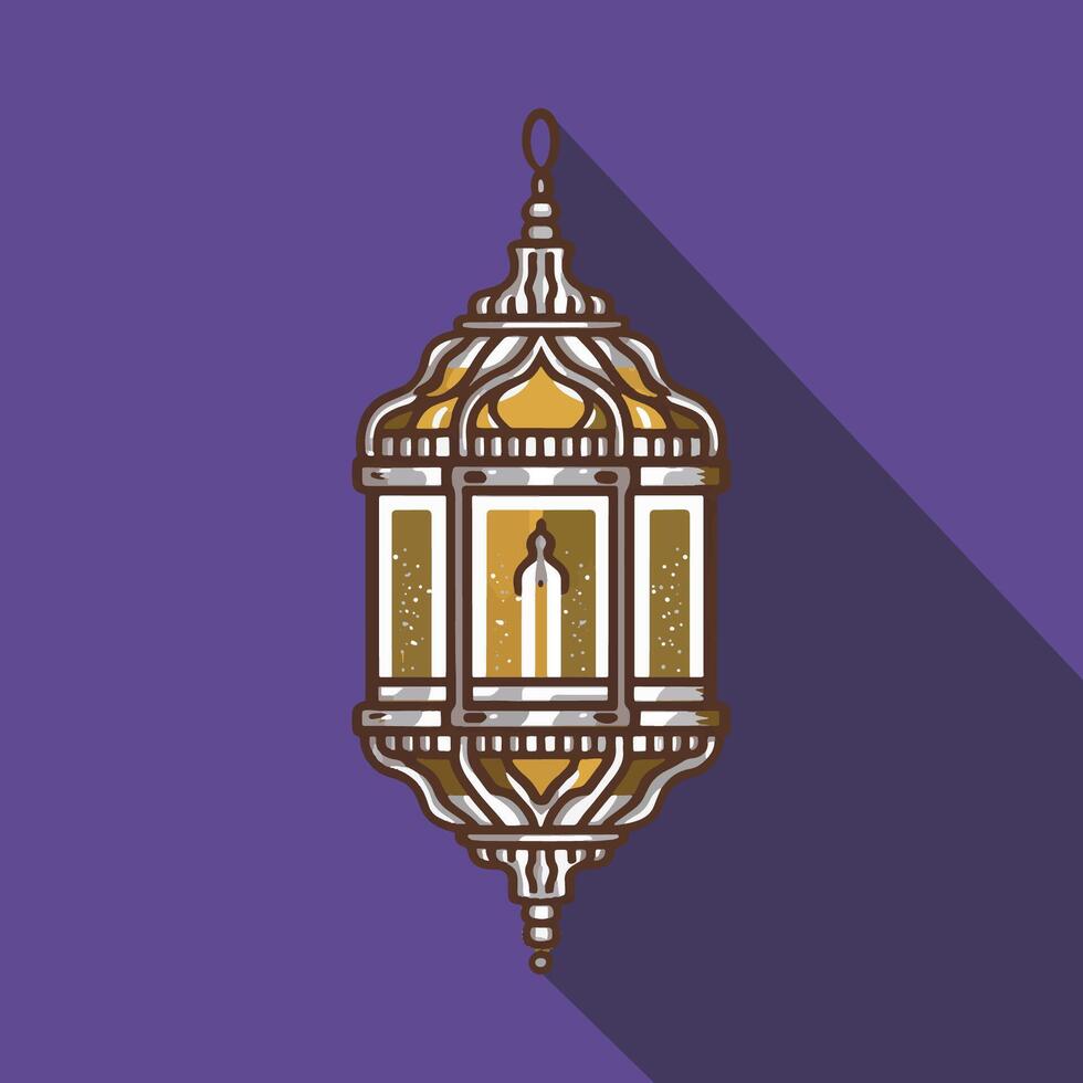 Islamic traditional lantern. Eid mubarak holiday illumination items. vector