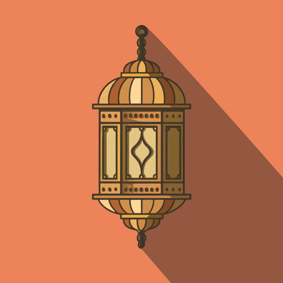 Islamic traditional lantern. Eid mubarak holiday illumination items. vector