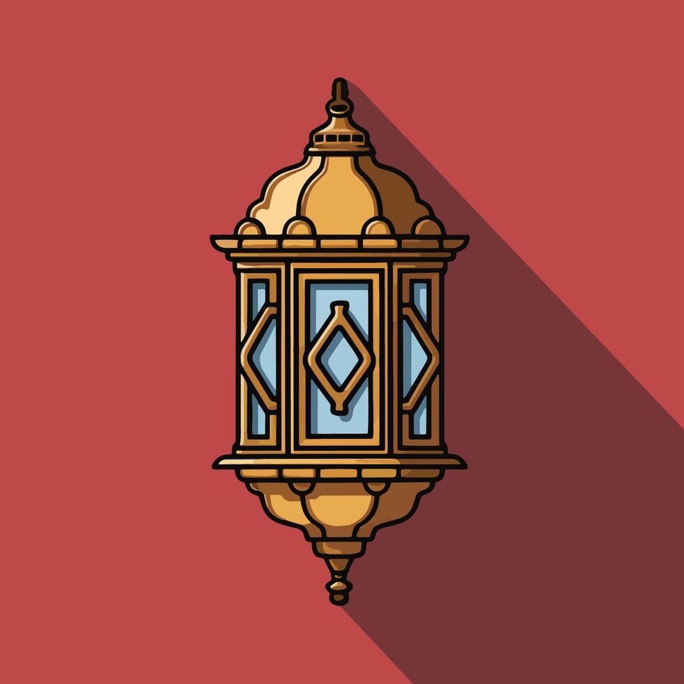 Islamic traditional lantern. Eid mubarak holiday illumination items. vector