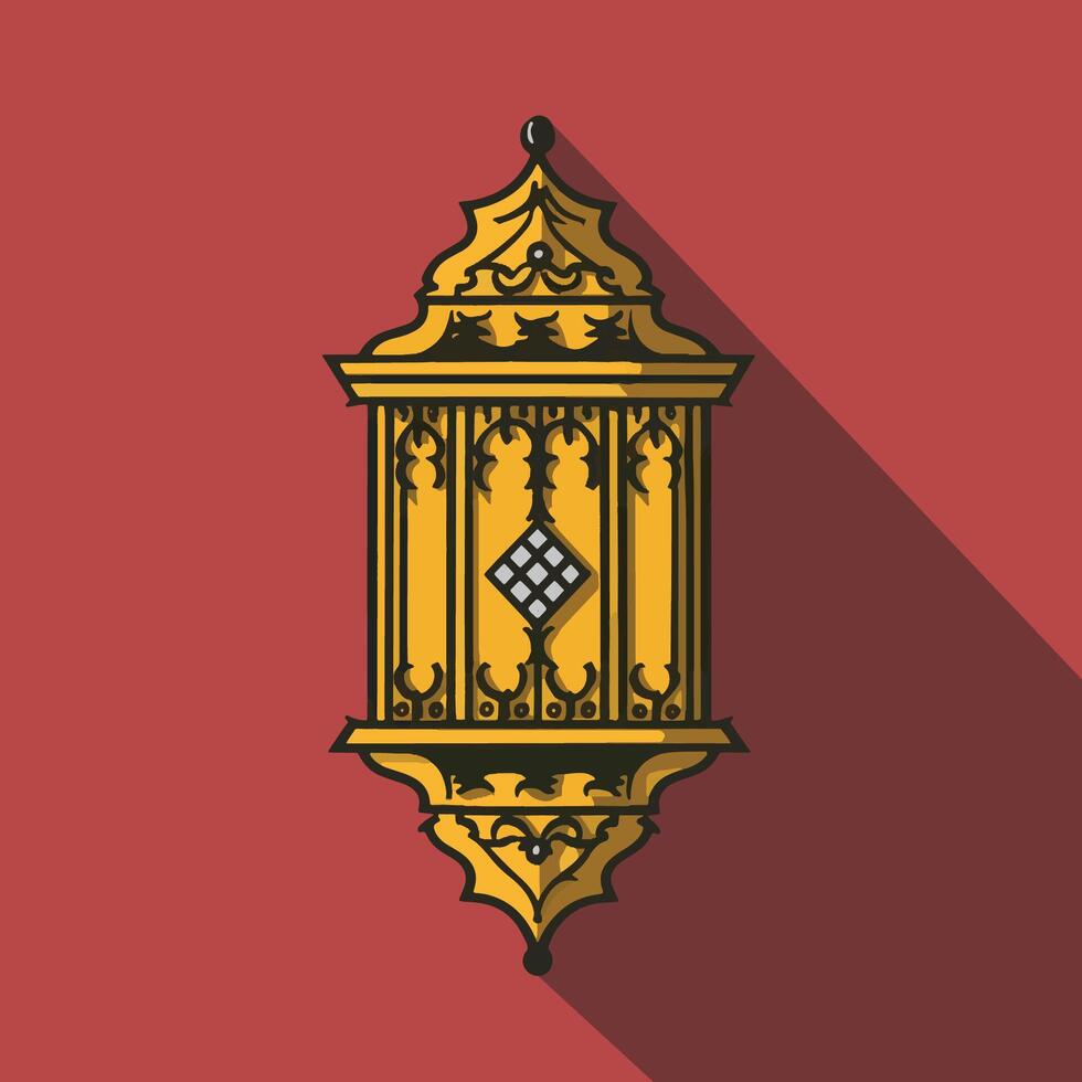 Islamic traditional lantern. Eid mubarak holiday illumination items. vector