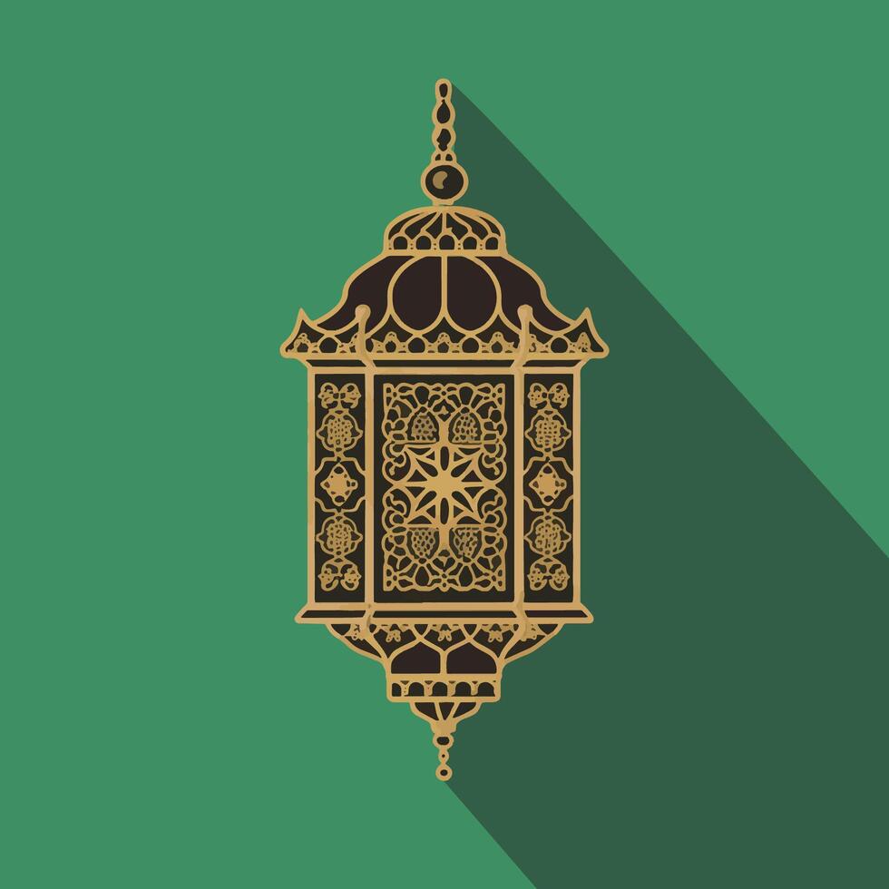 Islamic traditional lantern. Eid mubarak holiday illumination items. vector