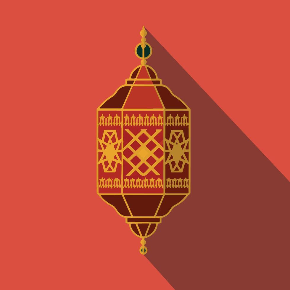 Islamic traditional lantern. Eid mubarak holiday illumination items. vector