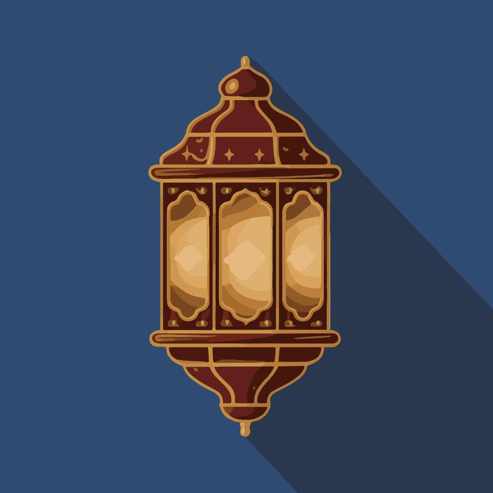 Islamic traditional lantern. Eid mubarak holiday illumination items. vector